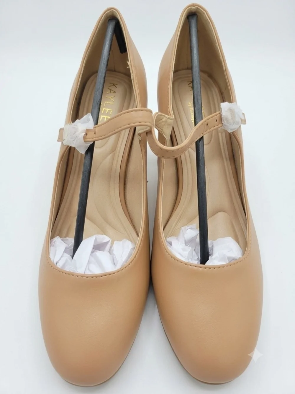 KAYLEEN By Los Angeles Nude Tan Mary Jane Heels